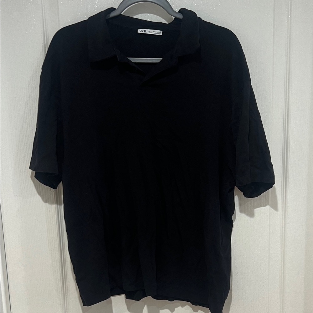 Zara Men's Classic Black Polo Shirt